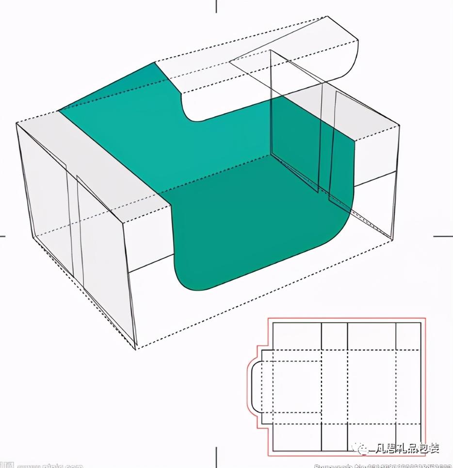 化妆品包装盒展开图详解尺寸_化妆品开窗包装盒_包装盒开窗设计